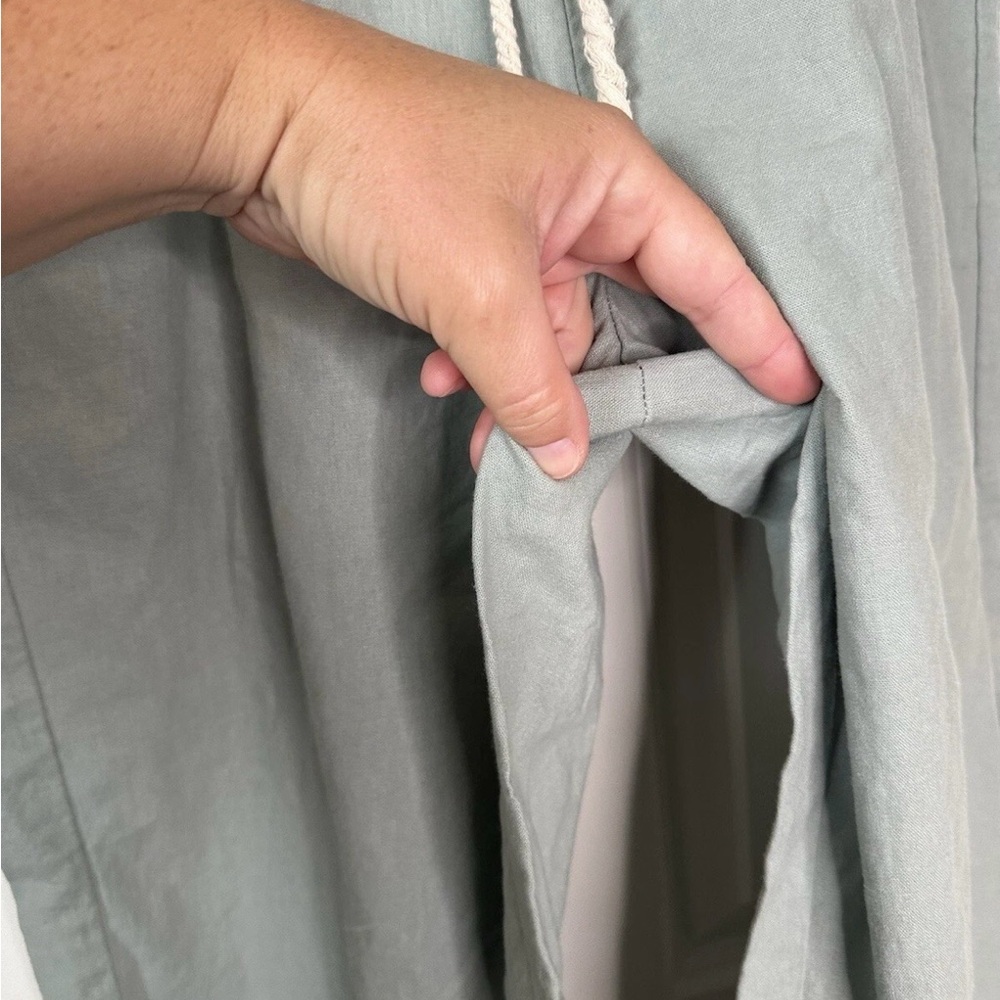 J.Crew Pants Size 10 Sea Foam Green Linen Blend Lagenlook Wide Leg Beachy - Picture 6 of 10